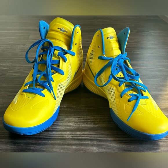 NEW Nike Zoom Hyperfuse 2011 Wmns Elite Youth Nationals PE Volt Vivid Blue Sz 12 - Picture 1 of 14
